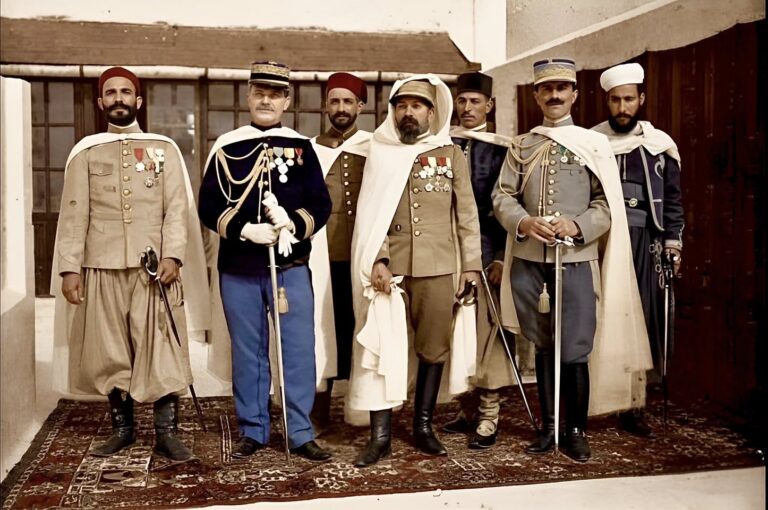 فرقة شرطة الرباط سنة 1908 التي وثق لها المصور الفرنسي غابرييل فيير