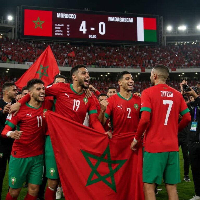 المنتخب المغربي يكتسح مدغشقر برباعية نظيفة في ودية الرباط استعداداً للمونديال