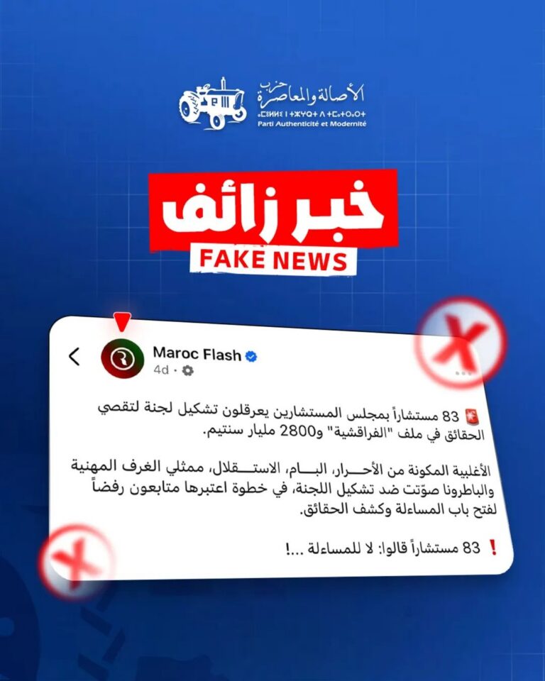 الأصالة والمعاصرة ينفي مزاعم التصويت ضد لجنة لتقصي الحقائق حول دعم مستوردي اللحوم والأكباش