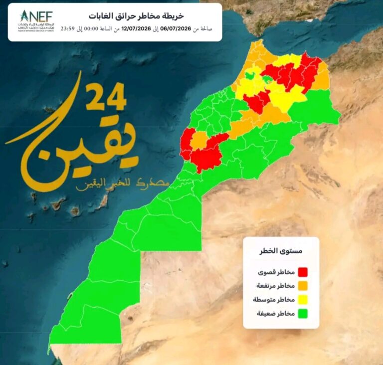 الوكالة الوطنية للمياه والغابات تحذر من ارتفاع خطر حرائق الغابات خلال الأسبوع الجاري