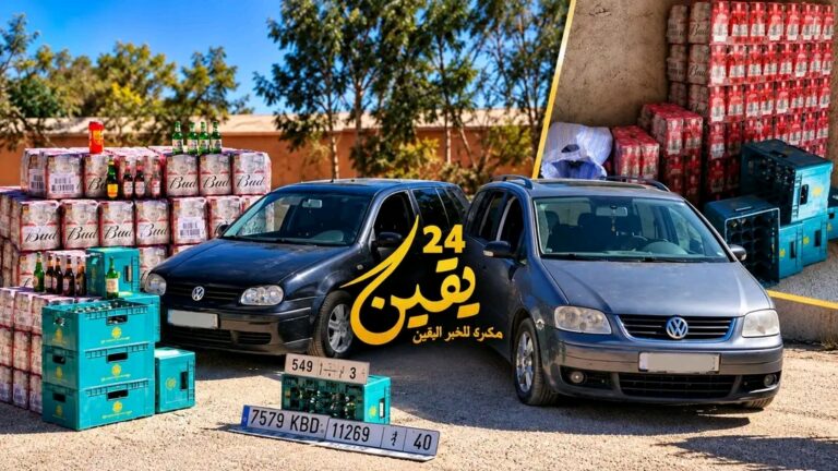 الدرك الملكي بعين زورة يطيح بمبحوث عنه بموجب عدة مذكرات بحث وطنية ويحجز سيارتين بصفائح مزورة و800 قنينة جعة